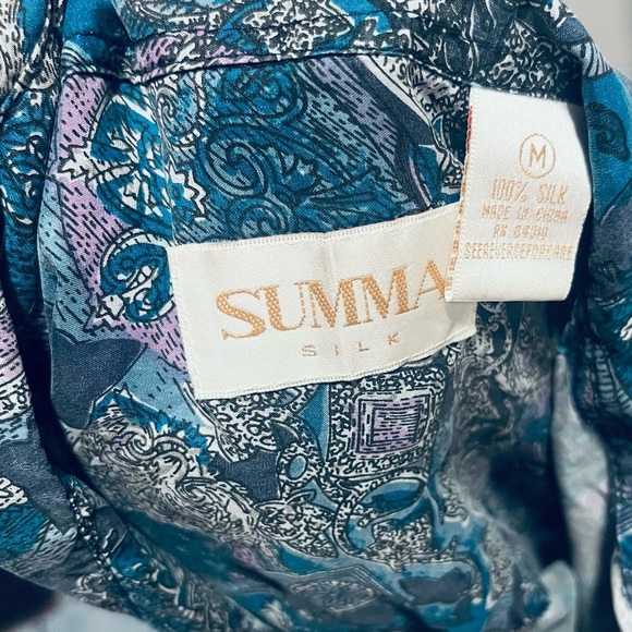 Gorgeous vintage summa silk button down paisley Asian glam core - Picture 2 of 3